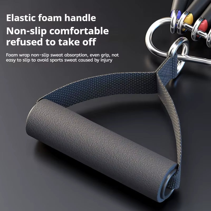 10-14Pcs/1Set Bodybuilding Resistance Bands Tensioner Muscle Training Belt Elastic Bands Portable Fitness Equipment